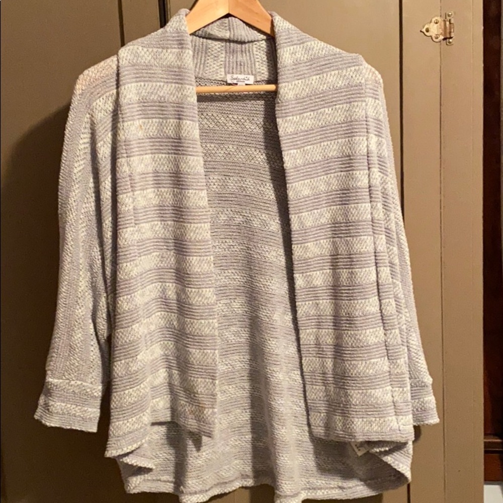 Splendid striped gray sweater/cardigan